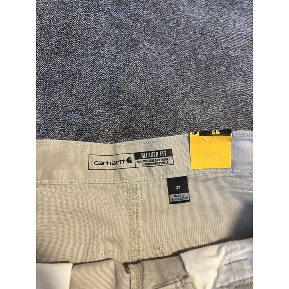 Carhartt Rugged Flex Relaxed Fit Canvas Work Shorts BS2514-M Size 32 Beige - Picture 3 of 4